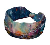 Soft Wide Hairbands, Turban Headbands for Women, Twisted Knot Cross Headband, Dreamy Starry Sky Nights Stretchy Headwraps, Fashion Hair Accessories