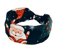 Soft Wide Headband, Women's Headbands, Non Slip Hairbands, Cute Christmas Tree Gnomes Santa Claus Elastic Hair Band, Twisted Knot Turban Headwrap