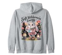 Soft Wilderness Energy Bunny Camping Zip Hoodie