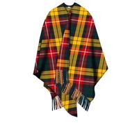Soft wool cape made in Scotland - Thick and Warm Winter Poncho - 160cm x 100cm Buchanan Modern Tartan - Cape Blanket Poncho - Valentines day, Mothers day Gift - Home, Travel, Camping