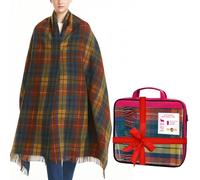 Soft wool cape made in Scotland - Thick, Warm Winter Poncho - 160cm x 100cm - Buchanan Ancient Tartan - Long Cape Blanket Poncho - Mothers day, Gift for Christmas - Home, Travel, Camping