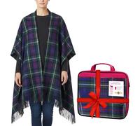 Soft wool Tartan Poncho Blanket cape made in Scotland - Ruana cloak style - full body shawl - Mothers day Gift - Home, Travel, Camping - MacKenzie Tartan