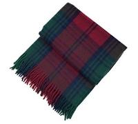 Soft Wool Tartan Travel Blanket for car and caravan - 70x60 inches large blanket - Scottish plaid, checkered, Indoor, lightweight Outdoor warm, Bed and Sofa, Picnic Rug - Lindsay Tartan