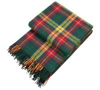 Soft Wool Tartan Travel Blanket for car and caravan - 70x60 inches large blanket - Scottish plaid, checkered, Indoor, lightweight Outdoor warm, Bed and Sofa, Picnic Rug - Buchanan Modern Tartan