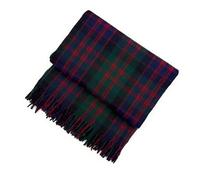 Soft Wool Tartan Travel Blanket for car and caravan - 70x60 inches large blanket - Scottish plaid, checkered, Indoor, lightweight Outdoor warm, Bed and Sofa, Picnic Rug - Macdonald Tartan