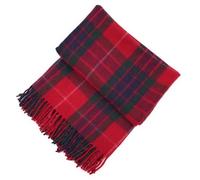 Soft Wool Tartan Travel Blanket for car and caravan - 70x60 inches large blanket - Scottish plaid, checkered, Indoor, lightweight Outdoor warm, Bed and Sofa, Picnic Rug - Fraser Red Tartan