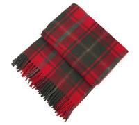 Soft Wool Tartan Travel Blanket for car and caravan - 70x60 inches large blanket - Scottish plaid, checkered, Indoor, lightweight Outdoor warm, Bed and Sofa, Picnic Rug - Dark Maple Tartan
