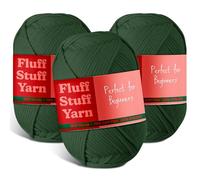 Soft Yarn - Crochet & Knitting Yarn, Beginner Yarn with Easy-to-See Stitches, 3 Pack of 250 Yds Amigurumi Yarn, Cotton-Nylon Blend Tshirt Yarn, Worsted Weight Yarn 4, Hunter Green