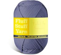 Soft Yarn for Crocheting - Crochet & Knitting Yarn, Beginner Yarn with Easy-to-See Stitches, 250 Yds Amigurumi Yarn, Cotton-Nylon Blend Tshirt Yarn for Crocheting, Worsted Weight Yarn 4, Denim Blue