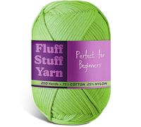 Soft Yarn for Crocheting - Crochet & Knitting Yarn, Beginner Yarn with Easy-to-See Stitches, 250 Yds Amigurumi Yarn, Cotton-Nylon Blend Tshirt Yarn for Crocheting, Worsted Weight Yarn 4, Green Yarn