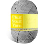 Soft Yarn for Crocheting - Crochet & Knitting Yarn, Beginner Yarn with Easy-to-See Stitches, 250 Yds Amigurumi Yarn, Cotton-Nylon Blend Tshirt Yarn for Crocheting, Worsted Weight Yarn 4, Grey Yarn