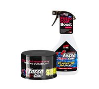 SOFT99 Fusso Coat 12 Months Car Wax + Fusso Coat Speed & Barrier Quick Detailer Spray - Durable Paintwork Gloss and Protection with Maintenance QD - Kit with Applicator Pad