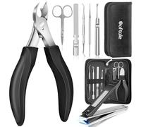 Softale Toenail Clippers Set 7 Pcs Ultra Sharp Curved Blade with Easy Grip Rubber Handle, Podiatrist Large Toe Nails Clippers for Thick & Ingrown Toenails, Premium Nail Treatment Tool Toenail Scissors