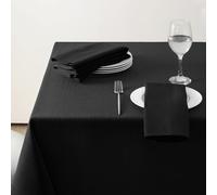Softalker Black Table Cloth Wipe Clean Rectangular 140x200 cm Jacquard Tablecloth Water Resistant Washable Table Cloths Table Cover for Party Wedding Dining Living Room Kitchen Decor, 55 x 78 inch
