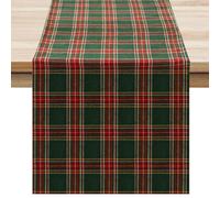 Softalker Christmas Checkered Tartan Table Runner - Green Buffalo Plaid Xmas Stain Resistant Washable Table Decoration for Dining/Parties/Holiday Decor, 13 x 48 Inch
