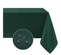 Softalker Christmas Table Cloth Dark Green Wipe Clean 137x137 CM Xmas tablecloth Square Water Resistant Wipeable tablecloths for Party Coffee Table Kitchen Dining Festival Decorations 54x54 inch