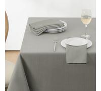 Softalker Grey Table Cloth Wipe Clean Rectangular 140x200 cm Linen Texture Tablecloth Water Resistant Washable Table Cloths Table Cover for Kitchen Dining Room Wedding Birthday Party, 55 x 78 inch