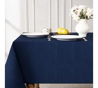 Softalker Jacquard Rectangle Tablecloth - Geometric Line Damask Table Covers Waterproof Stain Resistant Washable Polyester Table Cloths for Indoor & Outdoor(60 x 84 inch,Navy Blue)