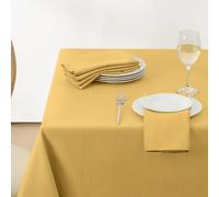 Softalker Jacquard Rectangle Tablecloth - Geometric Line Pattern Waterproof Damask Table Covers Stain Resistant Washable Polyester Table Cloths for Kitchen, Dining & Parties (60 x 104 inch,Gold)