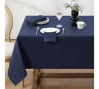 Softalker Jacquard Rectangle Tablecloth, Swirl Design Waterproof Stain Resistant Table Cover Wrinkle Free Heavy Weight Table Cloths for Dinner/Parties/Holiday - 52 x 70 Inch, Navy Blue