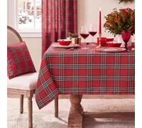 Softalker Large Christmas Tablecloths 300x140 cm Red Tartan Xmas Table Cloth Rectangular Wipe Clean Table Cover for Autumn New Year Birthday Party Home Outdoor Garden Festive Decoration Tabletop