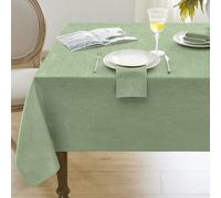 Softalker Large Table Cloth Sage Green Rectangular 140x240 cm Faux Linen Tablecloths Water Resistant Dining Table Cover Washable for Spring Outdoor Party Birthday Coffee Tabletop Decoration,94x55 inch