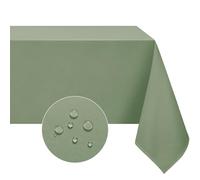 Softalker Outdoor Sage Green Table Cloth Wipe Clean Tablecloth Rectangular 140x200 CM Water Resistant Wipeable Tablecloths Washable Polyester Table Cloths for Picnic Camping Garden Spring,55x78 inch