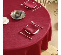 Softalker Round Christmas Table Cloth Wipe Clean Large 180 cm Xmas Tablecloth Washable Table Cover Wipeable Jacquard Table Cloths for Festival Decorations Party Winter Holiday Gathering Dining,71 inch