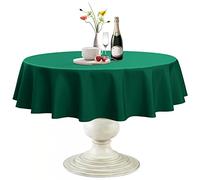 Softalker Round Tablecloth, Waterproof & Stain Resistant Table Cloth Wrinkle Free Fabric Washable 210GSM Polyester Table Cover for Spring/Party/Outdoor - 90 inch,Green
