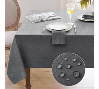 Softalker Table Cloth Extra Large 118x55 inch Rectangle Tablecloth Faux Linen Tablecloths Water Resistant,Washable Christmas Table Cover for Xmas Holiday Birthday Party New Year,300x140 cm,Dark Grey