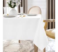 Softalker White Christmas Table Cloth Rectangular 140x200 cm Wipe Clean Xmas Tablecloth Stain Resistant Tablecloths Wipeable Table Cover for Party Birthday Banquet Winter Decorations 55x78 Inch