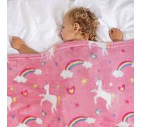 softan Unicorn Baby Fleece Blanket Throw for Girls Kids,Pink Unicorn Toddler Flannel Fleece Blanket for Bed Sofa Couch,Soft Plush Warm Receiving for Newborns,76x101 CM