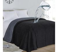 softan Waterproof Blanket Cover 230x230CM for Baby, Adults, Dogs, Cats or Any Pets, 3 Layer Protector and 100% Leak Proof blanket for Bed, Sofa and Other Furniture, Easy to Clean, Charcoal & Black