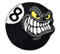 Softania 8 Ball Rug Y2K Style - Cool Funky Eight Ball Carpet for Bedroom, Dorm, Game Room Decor, Washable Black Circle Rug for Teen Boys Girls, Unique Aesthetic Floor Mat (24x24 inch)