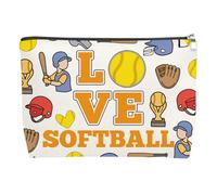 Softball Accessories for Girls Makeup Bag Graduation Gifts for Her Softball Lovers Gifts for Girls Travel Toiletry Bags Inspirational Gift for Women Softballs Gift for Women Zipper Cosmetic Pouch