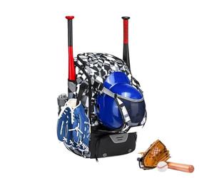 Softball Baseball Gear Backpack - Extra Large Fence Hook Adjustable Straps Sports Equipment Carry Bag | Youth Soccer Football School Travel Training Practice Tournament Spring Season Outdoor Field