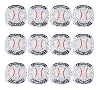 Softball Baseball Rings Size 7-14 Baseball Ring Trophy Sports Ball Gift Tournament Winner Team (12pcs Silver Baseball Finalist Rings, Size 11)
