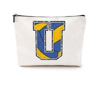 Softball Baseball Rugby Volleyball Soccer Gifts Initial Makeup Bag Monogrammed Letter A-Z Cosmetic Bag for Girls Women Player Coach Lover Christmas, Volleyball, 9.6 x 7.4 inches, U