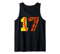 Softball Basketball Number 17 Jersey Funny 17th Birthday Tank Top
