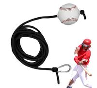 Softball Batting Trainer, Baseball Swing Rope, Adjustable Elastic Cord, Nickel-Plated Hook Design, Outdoor Team Practice Use, 118 Inches, Black, Silver, 1 Set, Lightweight