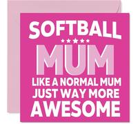 Softball Birthday Card for Mum - Awesome Mum Sports - Happy Birthday Card for Women, 145mm Female Greeting Cards
