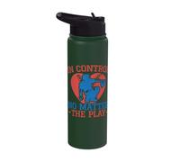 Softball Catcher in Control No Matter Softball Mom Stainless Steel Insulated Water Bottle
