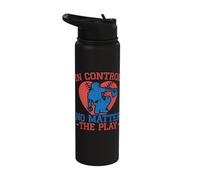 Softball Catcher in Control No Matter Softball Mom Stainless Steel Insulated Water Bottle