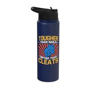 Softball Catcher Tougher Than Nails Softball Mom Stainless Steel Insulated Water Bottle