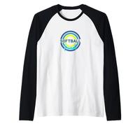 Softball Coach with Modern Softball Circles Raglan Baseball Tee