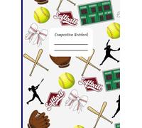 Softball Composition Notebook: White, Black and Blue Primary College Rule Notebook K2 Lined Journal, Coach gift ideas, School Supplies, Teacher Appreciation, Back to School Essentials