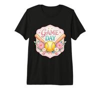 Softball Game Day Fan Lover Player Coach Spectator Womens Premium T-Shirt