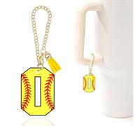 Softball Gifts,Letter Charm Accessories for Stanley Cup,Softball Initial Keychain Charm for Stanley Tumbler,Charms for Purse Backpack,Gifts for Women Softball Lovers Girls Mom Sister Birthday O