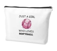 Softball Girl Gifts Cosmetic Bag for Girls Women Softball Player Coach Gift Makeup Pouch for Softball Lovers Birthday Girl Bag Christmas Gifts