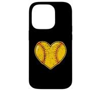Softball Heart For Players, Teammates, Coaches Distressed Case for iPhone 14 Pro
